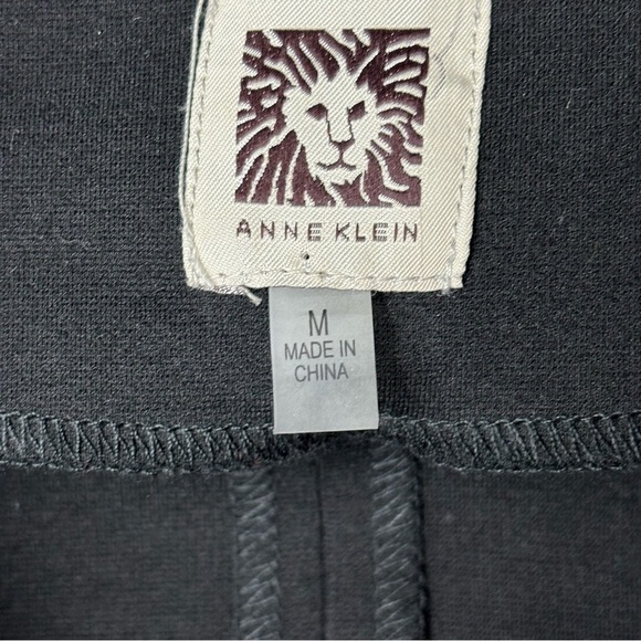 Anne Klein Black Moto Jacket w Gorgeous Gold Accents Small Shoulder Pads Stretch - Picture 10 of 13